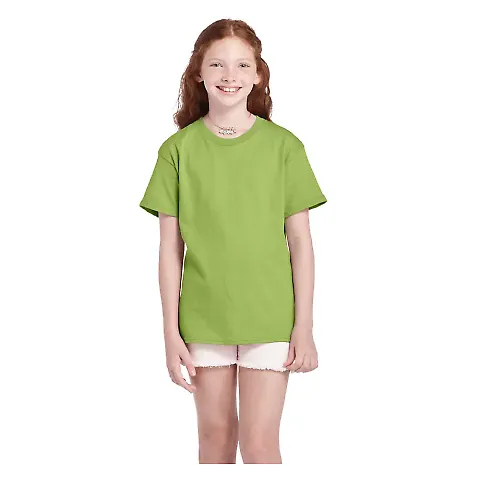 11736 Delta Apparel Youth Pro Weight Short Sleeve  in Kiwi front view
