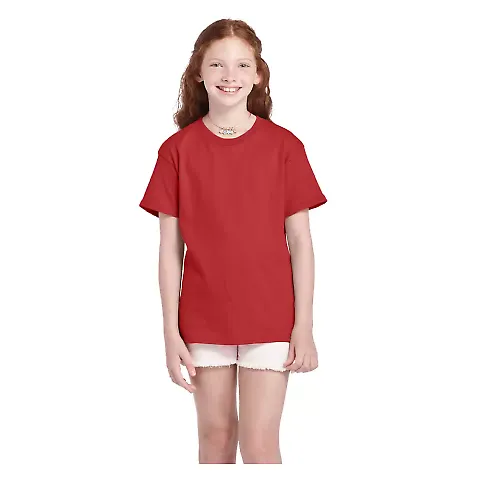 11736 Delta Apparel Youth Pro Weight Short Sleeve  in New red front view
