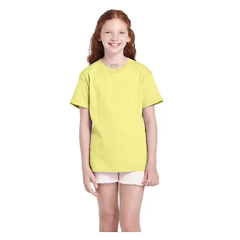 11736 Delta Apparel Youth Pro Weight Short Sleeve  in Banana front view