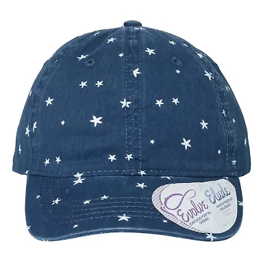 Infinity Hers HATTIE Women's Garment-Washed Fashio in Navy/ white stars front view