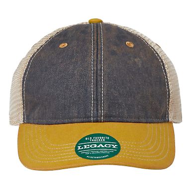 Legacy OFA Old Favorite Trucker Cap in Navy/ yellow/ khaki front view