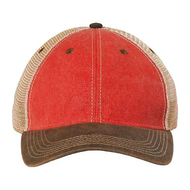 Legacy OFA Old Favorite Trucker Cap in Scarlet red/ black/ khaki front view