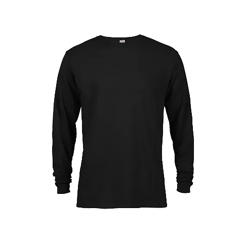 61748 Delta Apparel Adult Long Sleeve 5.2 oz. Tee in Black front view