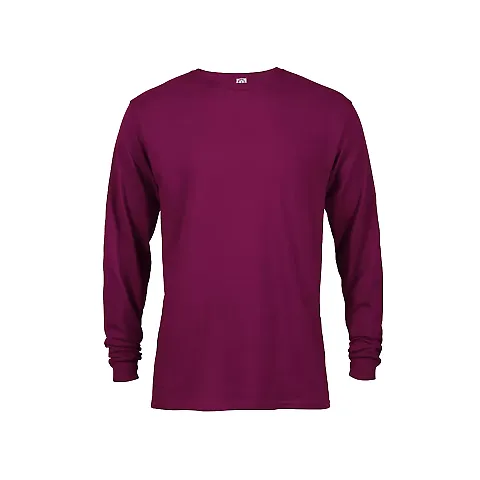 61748 Delta Apparel Adult Long Sleeve 5.2 oz. Tee in Berry front view