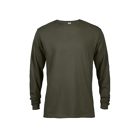 61748 Delta Apparel Adult Long Sleeve 5.2 oz. Tee in Moss front view