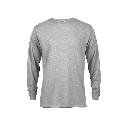 61748 Delta Apparel Adult Long Sleeve 5.2 oz. Tee in Athletic heather front view