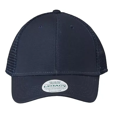 Legacy LPS Lo-Pro Snapback Trucker Cap in Navy/ navy front view