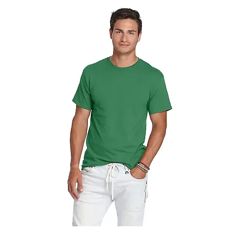 65000 Delta Apparel Adult Short Sleeve 6.0 oz. Tee in Kelly front view