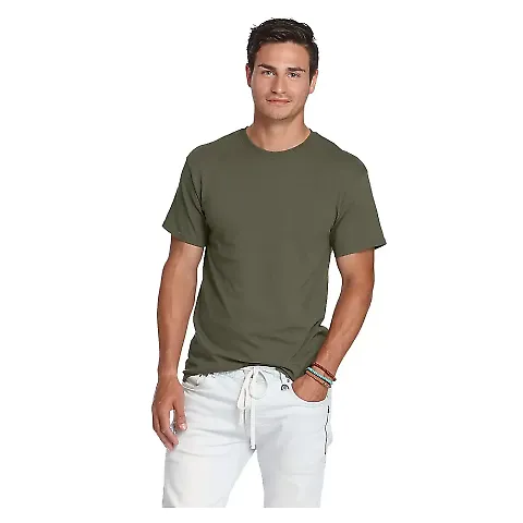 65000 Delta Apparel Adult Short Sleeve 6.0 oz. Tee in Moss front view