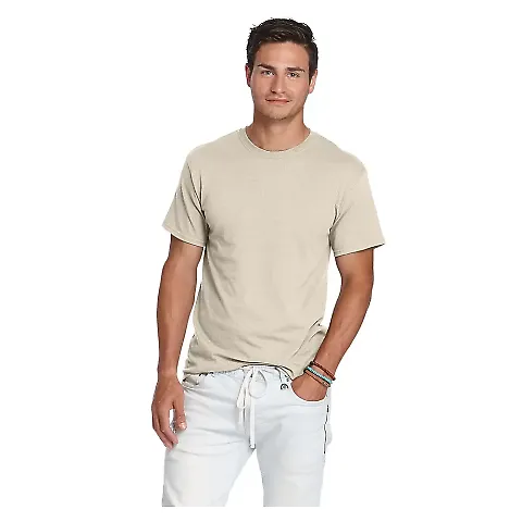 65000 Delta Apparel Adult Short Sleeve 6.0 oz. Tee in Putty front view