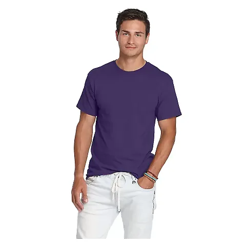 65000 Delta Apparel Adult Short Sleeve 6.0 oz. Tee in Purple front view