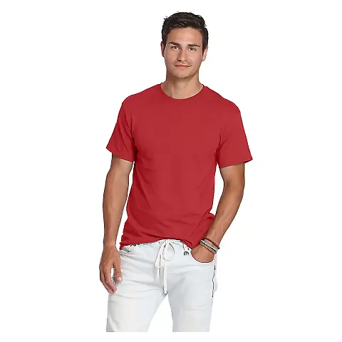 65000 Delta Apparel Adult Short Sleeve 6.0 oz. Tee in New red front view