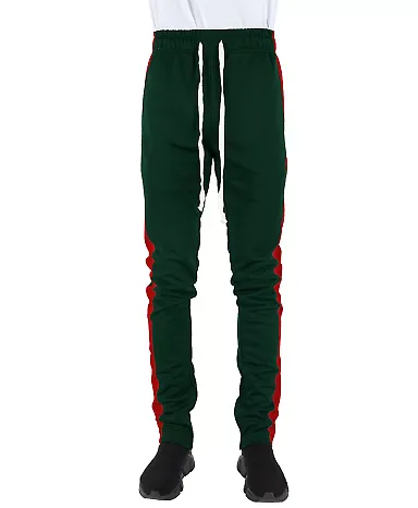 Shaka Wear SHTP Men's Track Pants in H green/ red front view