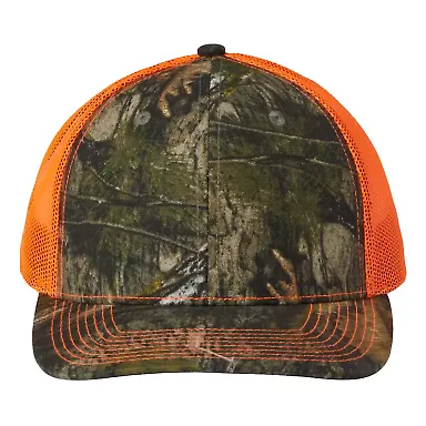 Outdoor Cap OC771 Modern Trucker Cap in Country dna/ neon orange front view
