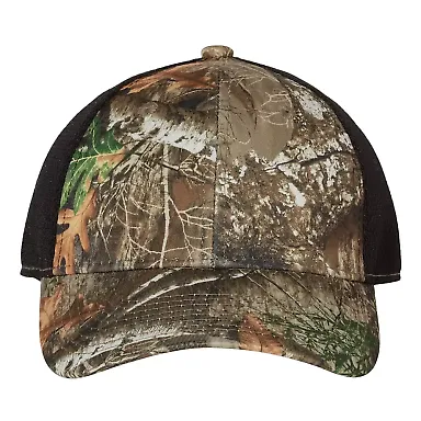 Outdoor Cap PFC150M Performance Camo Mesh-Back Cap in Realtree edge/ black front view