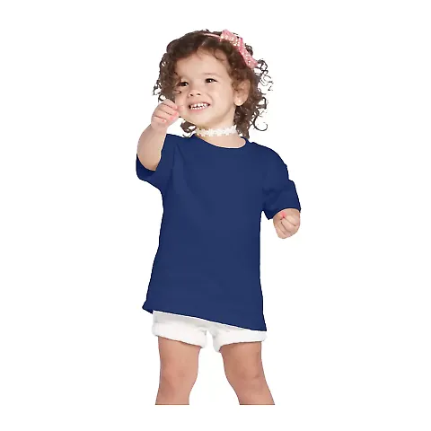 65200 Delta Apparel Toddler Short Sleeve 5.5 oz. T in Athletic navy front view