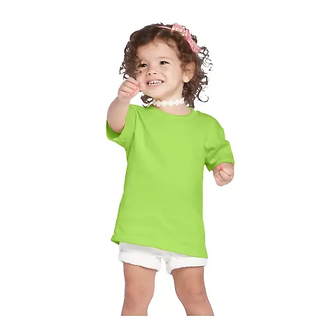 65200 Delta Apparel Toddler Short Sleeve 5.5 oz. T in Lime front view