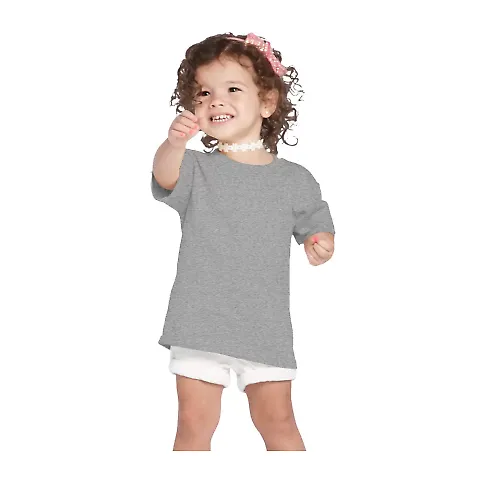 65200 Delta Apparel Toddler Short Sleeve 5.5 oz. T in Athletic heather front view