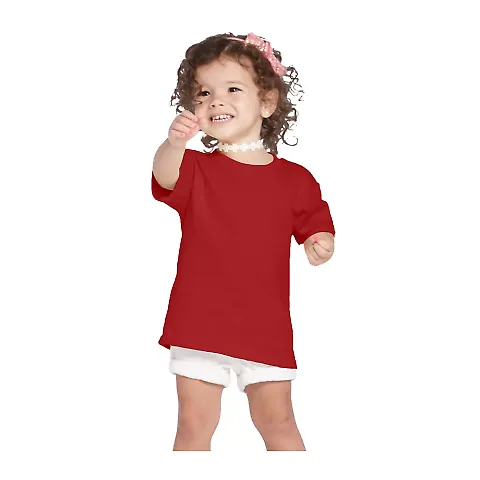 65200 Delta Apparel Toddler Short Sleeve 5.5 oz. T in New red front view