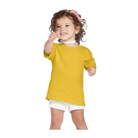 65200 Delta Apparel Toddler Short Sleeve 5.5 oz. T in Sunflower front view