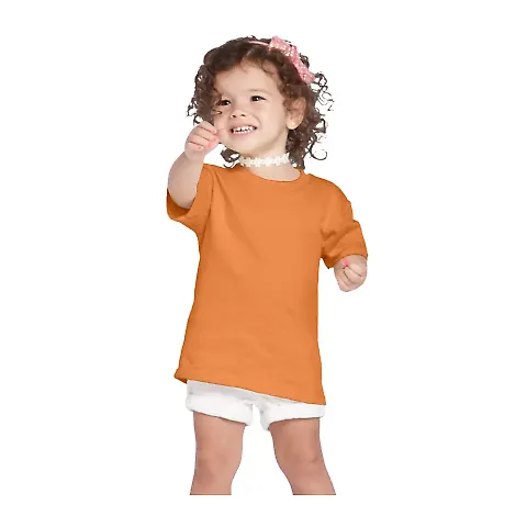 65200 Delta Apparel Toddler Short Sleeve 5.5 oz. T in Tangerine front view