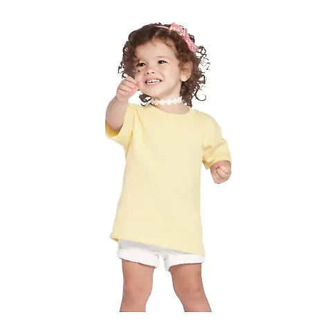 65200 Delta Apparel Toddler Short Sleeve 5.5 oz. T in Banana front view