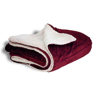 Alpine Fleece 8712 Micro Mink Sherpa Blanket in Burgundy front view