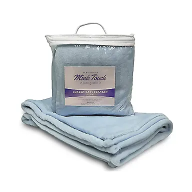 Alpine Fleece 8722 Mink Touch Luxury Baby Blanket in Baby blue front view