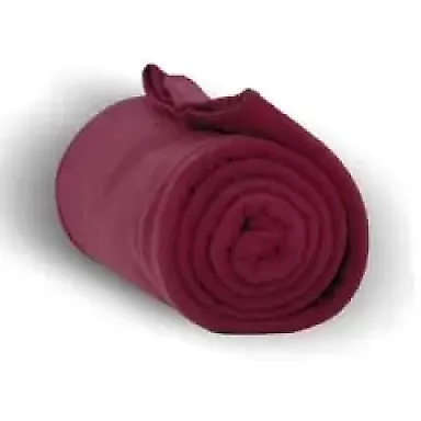 Alpine Fleece 8700 Fleece Throw Blanket in Burgundy front view