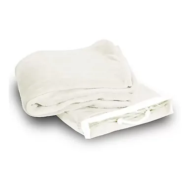 Alpine Fleece 8707 Micro Coral Fleece Blanket in Cream front view