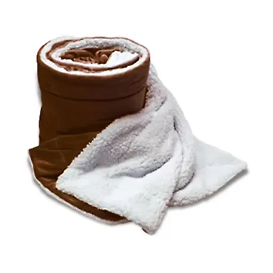 Alpine Fleece 8726 Oversized Mink Sherpa Blanket in Chocolate front view