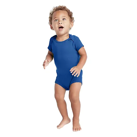 Delta Apparel 9500 Infants 5.8 oz. Rib Snap Tee in Royal front view
