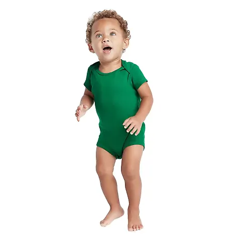 Delta Apparel 9500 Infants 5.8 oz. Rib Snap Tee in Kelly front view