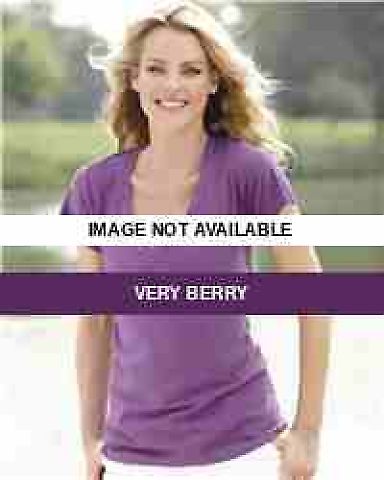 J. America - Ladies' Vanity V-Neck Slub T-Shirt -  Very Berry front view