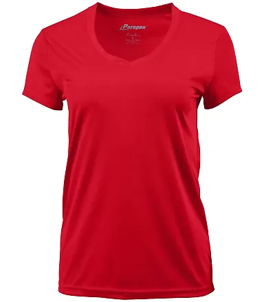 Paragon 203 Women's Vera V-Neck T-Shirt in Red front view