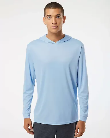 Paragon 220 Bahama Performance Hooded Long Sleeve  in Blue mist front view