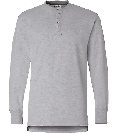 J. America - Vintage Brushed Jersey Henley - 8244 Oxford front view
