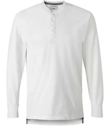 J. America - Vintage Brushed Jersey Henley - 8244 Antique White front view