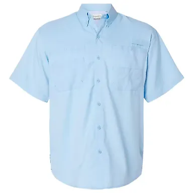 Paragon 700 Hatteras Performance Short Sleeve Fish in Blue mist front view