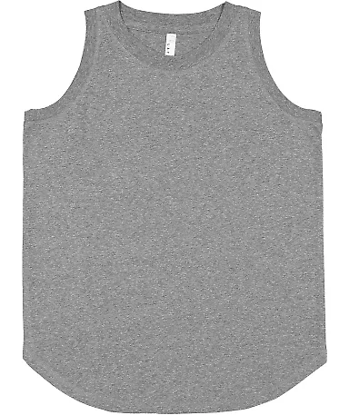 LA T 3592 Ladies' Relaxed Tank in Granite heather front view