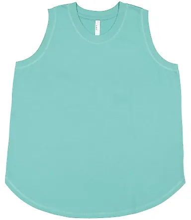 LA T 3892 Ladies' Curvy Relaxed Tank in Saltwater front view
