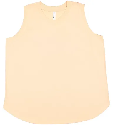 LA T 3892 Ladies' Curvy Relaxed Tank in Peachy front view