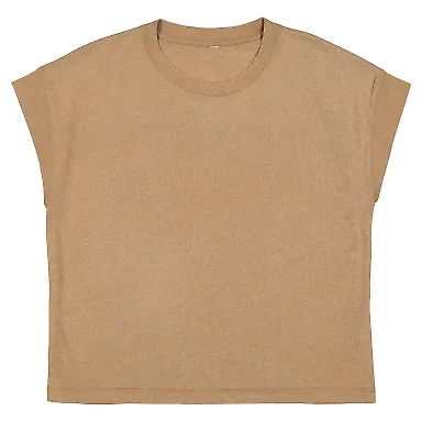 LA T 3502 Ladies' Relaxed Vintage Wash T-Shirt in Wsh coyote brwn front view