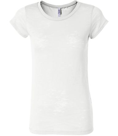 Bella + Canvas 8601 Ladies' Burnout Short-Sleeve T in White front view