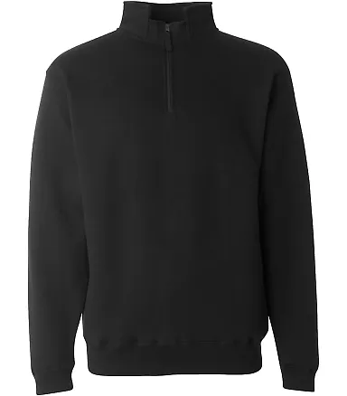 J. America - Heavyweight ¼ Zip Fleece Sweatshirt  Black front view