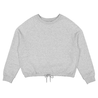 LA T 3528 Ladies' Boxy Fleece Sweatshirt in Heather front view