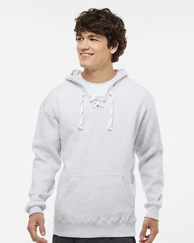 J. America - Sport Lace Hooded Sweatshirt - 8830 in Ash heather front view