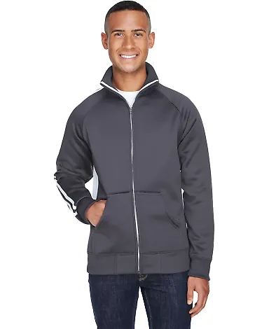 J. America - Vintage Track Jacket - 8858 in Graphite/ white front view