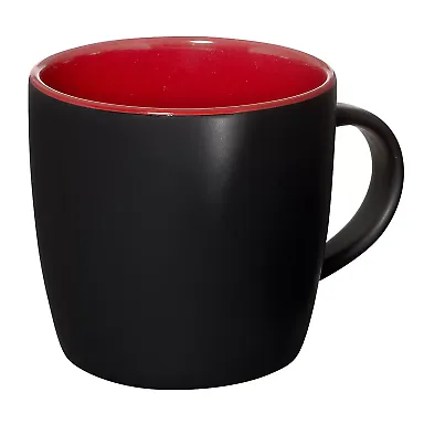 Promo Goods  CM103 12oz Riviera Ceramic Mug in Black/ red front view
