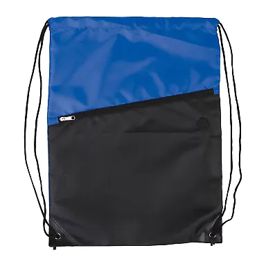 Promo Goods  BG209 Two-Tone Poly Drawstring Backpa in Reflex blue front view